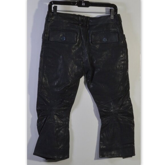 NWOT Patrizia Pepe Firenze Blue Leather Pants Size 42 - Picture 2 of 12